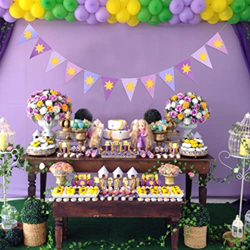 WAWOO Highchair Banner - Purple Sun Flag Banner, Hanging Bunting Banner, Birthday Party Decoration - Image 2