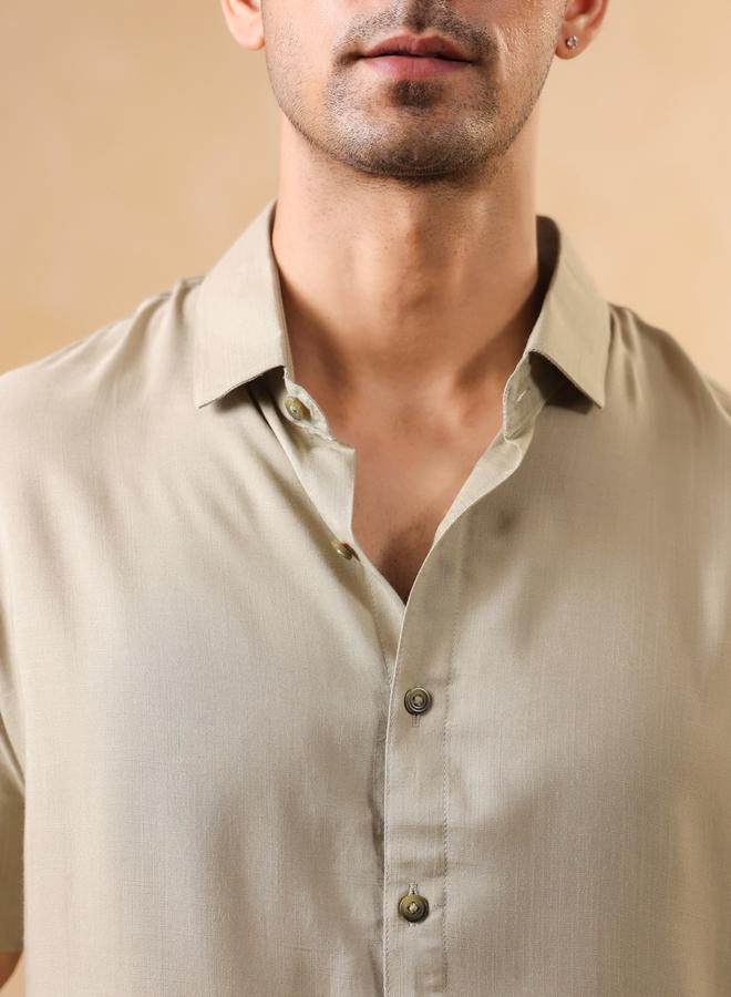 TRULOOM Men Solid Regular Fit Rayon Shirt - Image 5