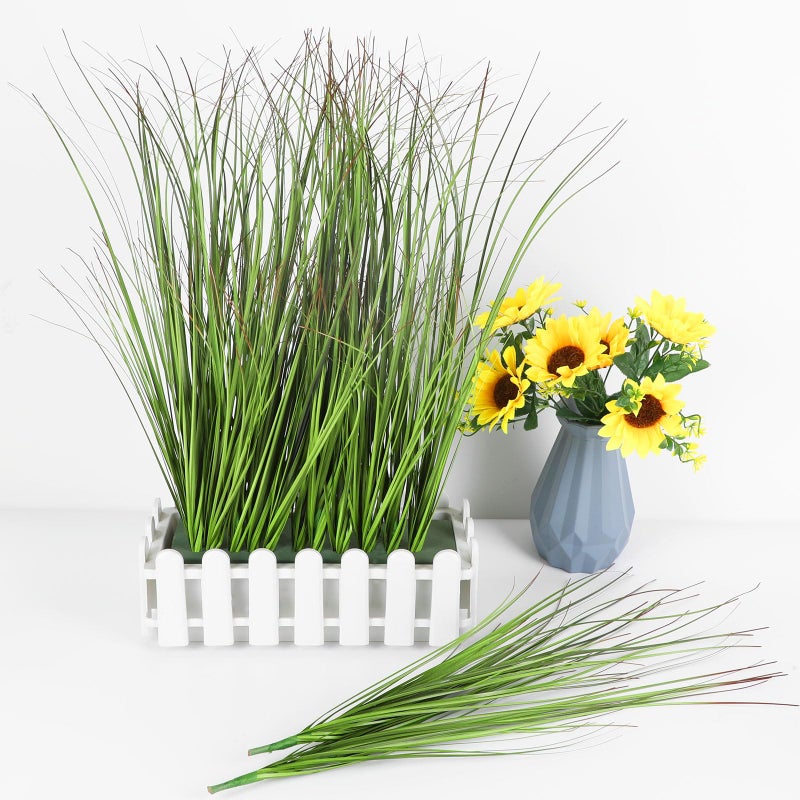 FOIMAS 12pcs Artificial Grass Plants,19.68" Faux Shrubs Wheat Grass Greenery Stems Fake Plants for Indoor Outdoor Home Decoration - Image 4