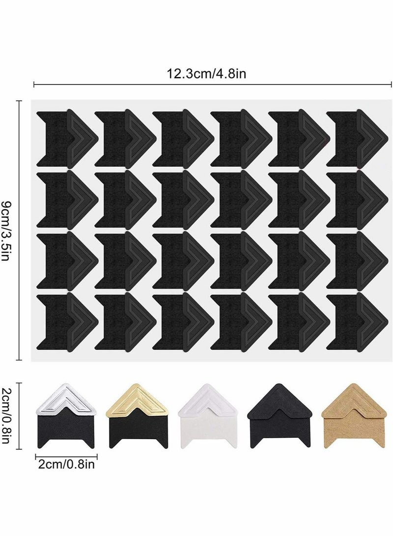 كابتن تيك ملصقات تثبيت الصور ، ملصقات زوايا الصور ، ذاتية اللصق لغرفة النوم ، ألبوم صور قصاصات يمكنك صنعها بنفسك ، ألبوم صور سجل القصاصات DIY (120 قطعة ، 5 ألوان) - Image 3