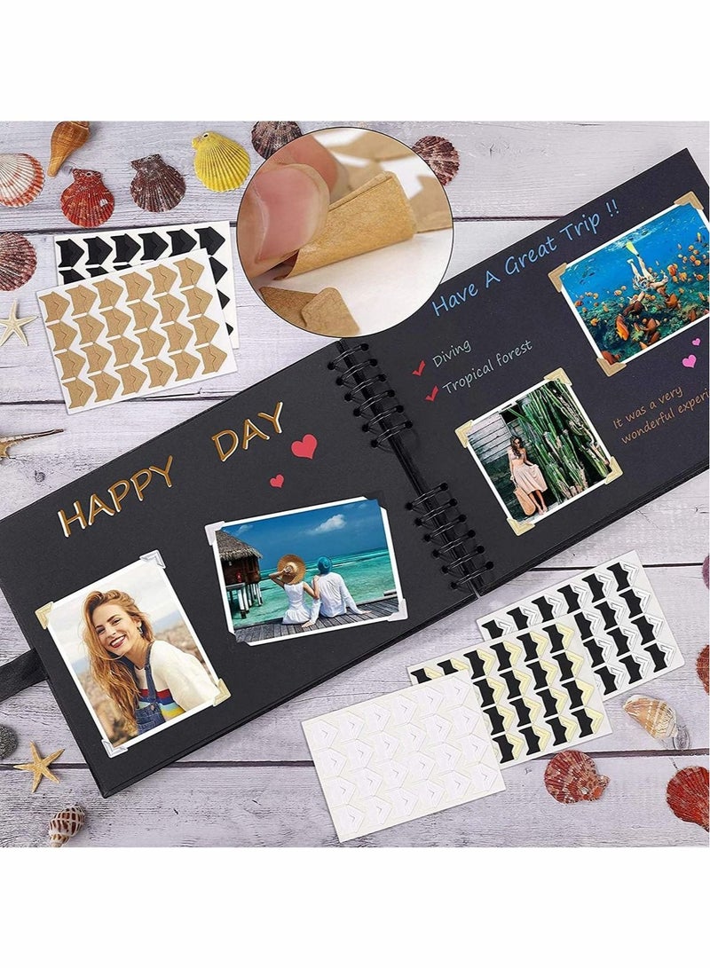 كابتن تيك ملصقات تثبيت الصور ، ملصقات زوايا الصور ، ذاتية اللصق لغرفة النوم ، ألبوم صور قصاصات يمكنك صنعها بنفسك ، ألبوم صور سجل القصاصات DIY (120 قطعة ، 5 ألوان) - Image 4