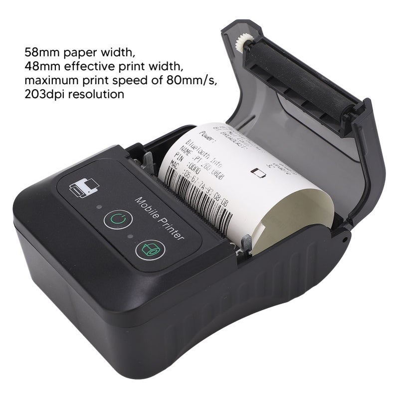 58mm Portable Mini Thermal QR Code Printer 2in Cordless USB Receipt Ticket Thermal Printer for Android - Image 3