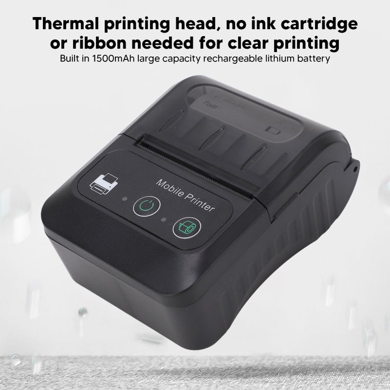 58mm Portable Mini Thermal QR Code Printer 2in Cordless USB Receipt Ticket Thermal Printer for Android - Image 4