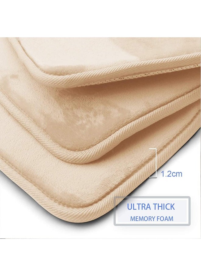 Arabest Bathroom Rug Sets,3piece Non-slip Absorbent Super Soft Cozy Velvet Bathroom Mat, Durable Memory Foam Bathmat, Easy Wash and Dry, Machine Washable, For Tub Shower and Bathroom  - Image 5
