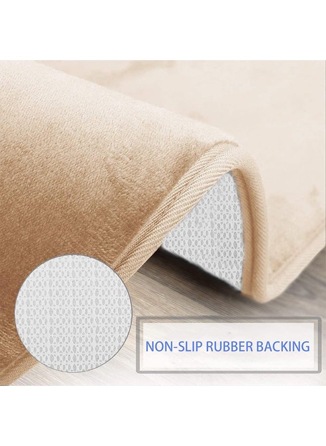 Arabest Bathroom Rug Sets,3piece Non-slip Absorbent Super Soft Cozy Velvet Bathroom Mat, Durable Memory Foam Bathmat, Easy Wash and Dry, Machine Washable, For Tub Shower and Bathroom  - Image 3