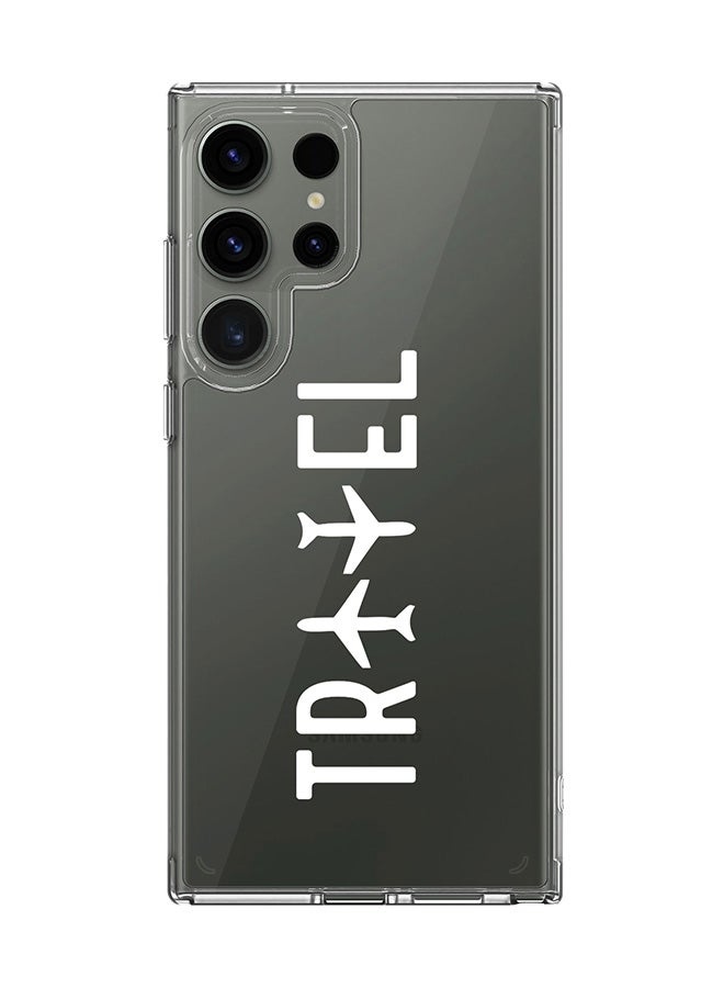 Classic Clear Case for Samsung Galaxy S25 Ultra , Hybrid Soft Case Flexible Edges Anti Drop TPU PC Gel Thin Transparent Cover - Travel