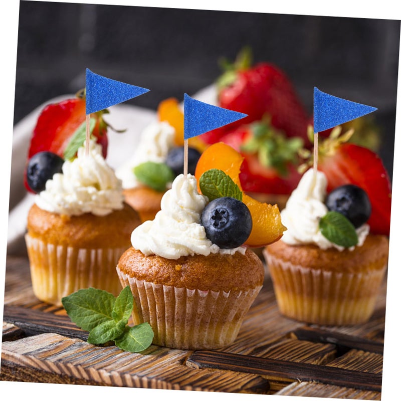 60 Pcs Triangle Food Picks Safe Toothpicks For Cupcakes Appetizers Cocktails Party Decor - Image 3