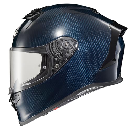 ScorpionEXO R1 Air Carbon Fiber Full Face Motorcycle Helmet with Pinlock Shield Bluetooth Ready Speaker Pockets DOT ECE Solid (Gloss Blue - Medium) - Image 1