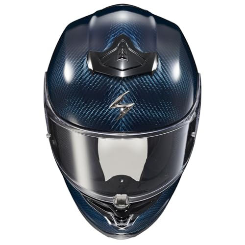 ScorpionEXO R1 Air Carbon Fiber Full Face Motorcycle Helmet with Pinlock Shield Bluetooth Ready Speaker Pockets DOT ECE Solid (Gloss Blue - Medium) - Image 3