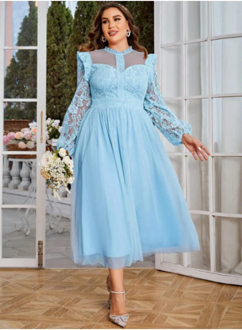 SIMPLEE Oversized women's dress suitable for curvy women's flowing skirt