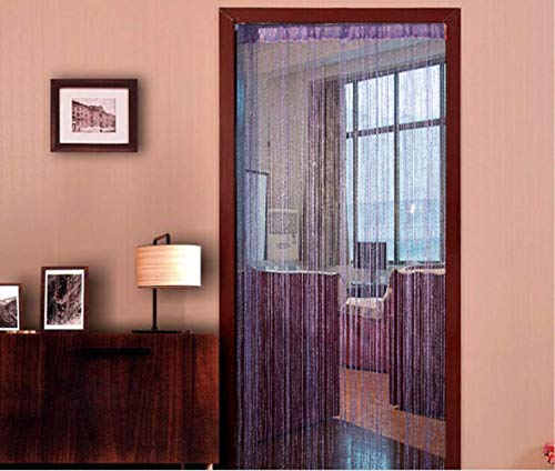 Topixdeals Door Fringe Curtain,Door Curtains,Rare Flat Silver Ribbon Door String Curtain Thread Fringe Window Panel Room Divider Cute Strip Tassel Party Events (1 Pack, Purple) - Image 2