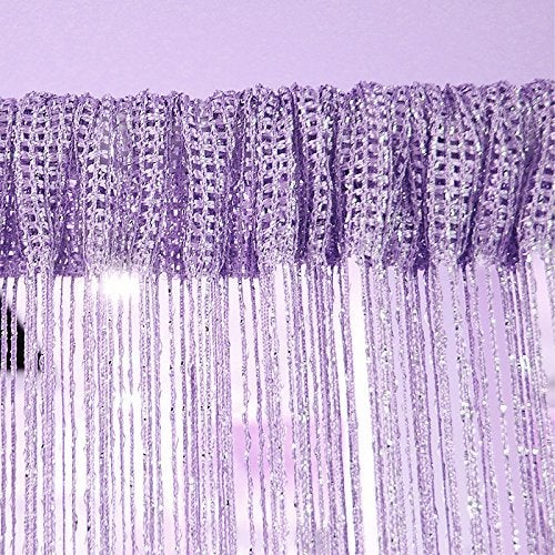 Topixdeals Door Fringe Curtain,Door Curtains,Rare Flat Silver Ribbon Door String Curtain Thread Fringe Window Panel Room Divider Cute Strip Tassel Party Events (1 Pack, Purple) - Image 5