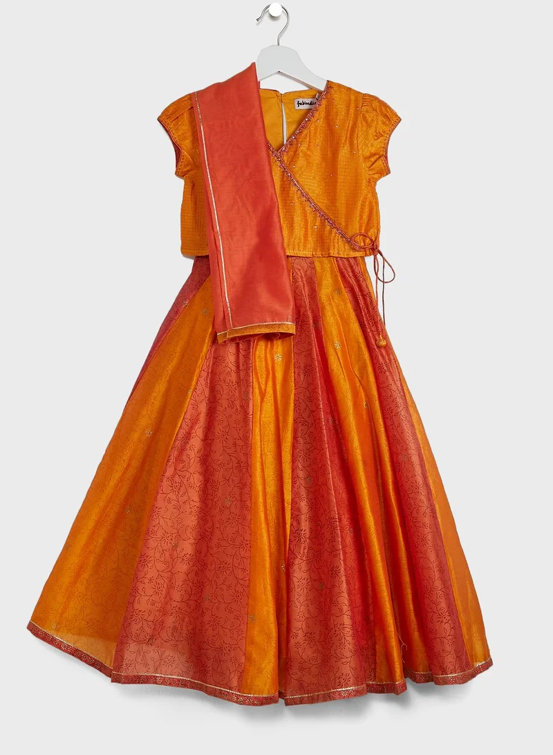 Fabindia Kids Lehenga Choli Dupatta Set