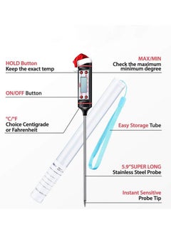 X-PRO5 Meat Thermometer, Cooking Thermometer With Instant Read, Lcd Screen, Hold Function For Kitchen Food Smoker Grill Bbq Candy Milk Water  - Image 2