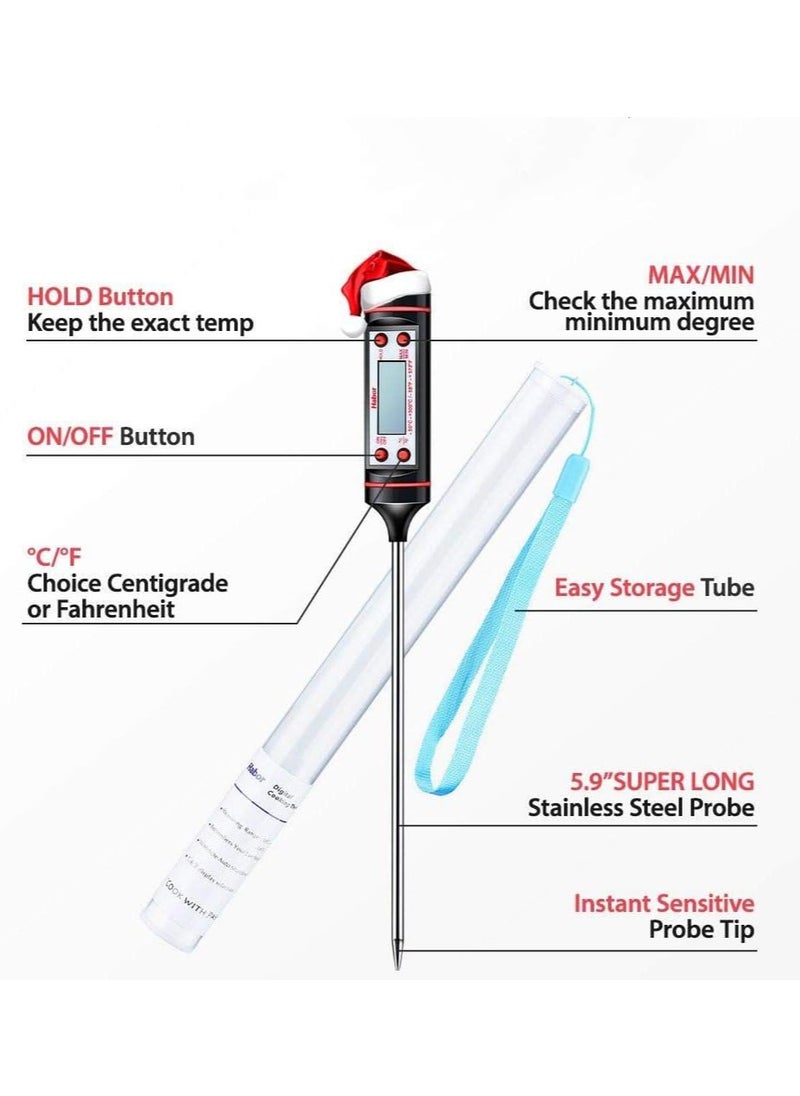 X-PRO5 Meat Thermometer, Cooking Thermometer With Instant Read, Lcd Screen, Hold Function For Kitchen Food Smoker Grill Bbq Candy Milk Water  - Image 2