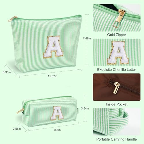YOOLIFE Birthday Gifts for Women Her - Personalized Cute Initial Cosmetic Makeup Pouch Make Up Travel Bag for Mothers Day Gifts Teacher Sister Friend Girlfriend Mothers Day Gifts for Mom D - Image 3
