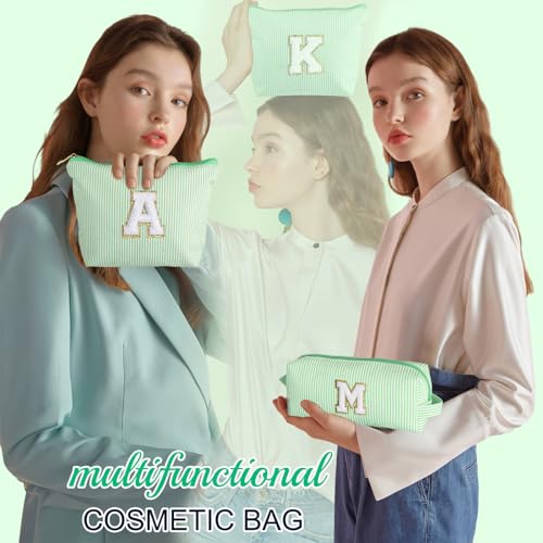 YOOLIFE Birthday Gifts for Women Her - Personalized Cute Initial Cosmetic Makeup Pouch Make Up Travel Bag for Mothers Day Gifts Teacher Sister Friend Girlfriend Mothers Day Gifts for Mom D - Image 2