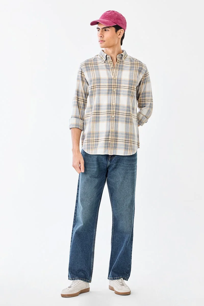 سنيتش قميص كاروهات بقصة ضيقة