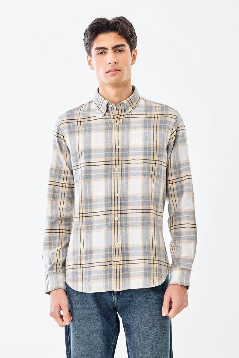 سنيتش قميص كاروهات بقصة ضيقة