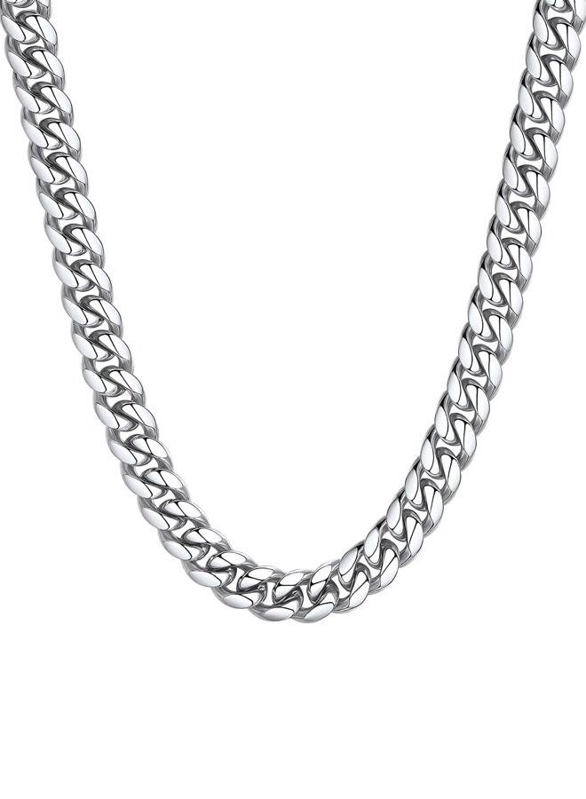 ChainsHouse Men's Thick Chain Necklace 22inches 10mm Stainless Steel Cuban Link Necklace - Image 1