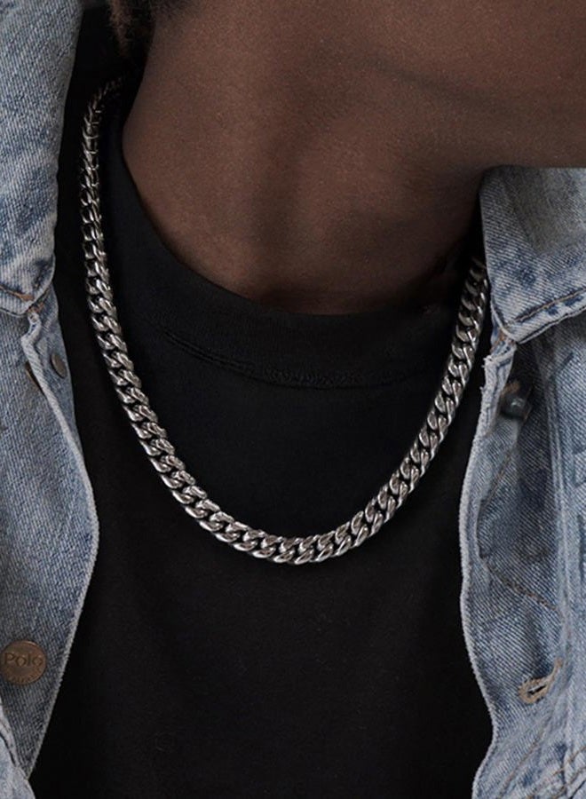 ChainsHouse Men's Thick Chain Necklace 22inches 10mm Stainless Steel Cuban Link Necklace - Image 5