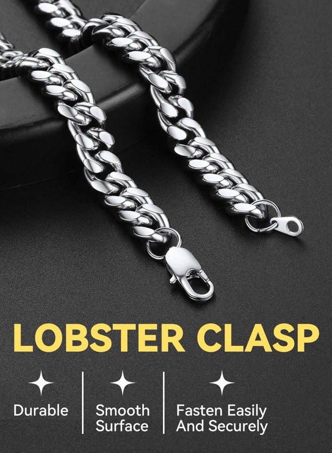 ChainsHouse Men's Thick Chain Necklace 22inches 10mm Stainless Steel Cuban Link Necklace - Image 4