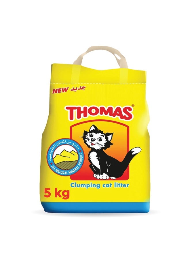 Thomas Clumping Cat Litter 5kg Natural Mineral Based Highly Absorbent - Image 1