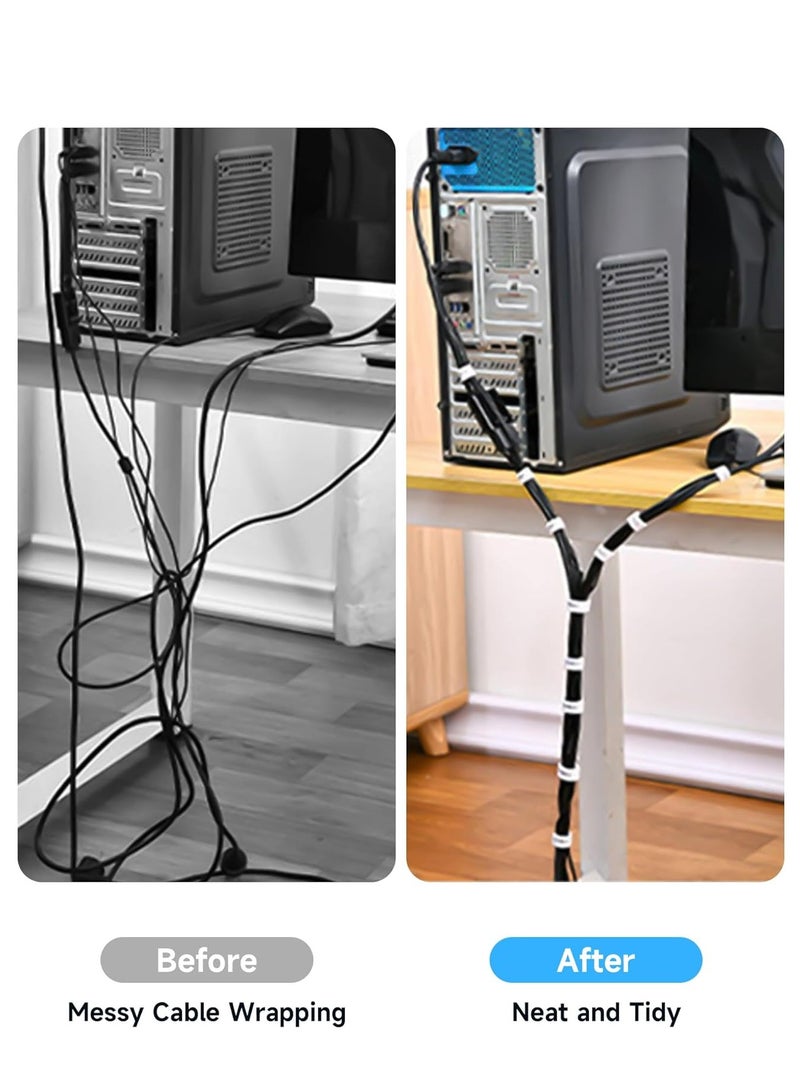 Loquat 1 Roll of 5 Meters, Cable Tie Cable Organizer Reusable Fixed Strap Hand Tear Cable Strap for Organizing Charging Cables, Headset Cables, Computer Cables, Home, Office (Gray) - Image 2