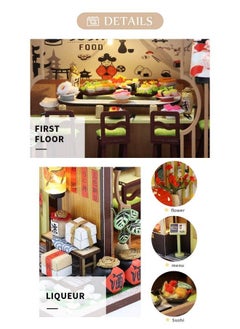 Flever Dollhouse Miniature Diy House Kit Creative Room With Furniture For Romantic Valentine'S Gift (Gibon Sushi)  - Image 5