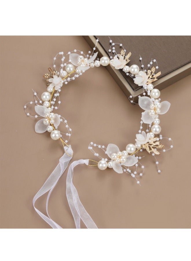 QINGYAN 1PCS Wedding Tiara High End Rhinestone Leaf Hair Band Flower Hair Piece Prom Bridal Wedding Accessories Vintage Hair Accessories for Bridesmaids and Flower Girl Parties - Image 4