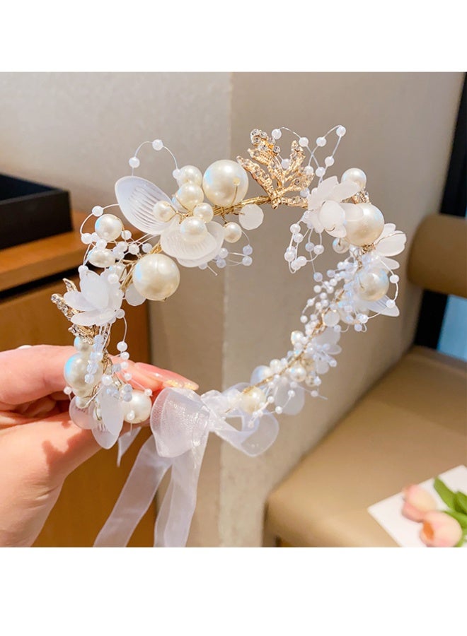 QINGYAN 1PCS Wedding Tiara High End Rhinestone Leaf Hair Band Flower Hair Piece Prom Bridal Wedding Accessories Vintage Hair Accessories for Bridesmaids and Flower Girl Parties - Image 5