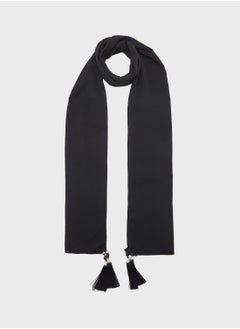 Khizana Beaded Tassel Detail Long Hijab Scarf  - Image 1