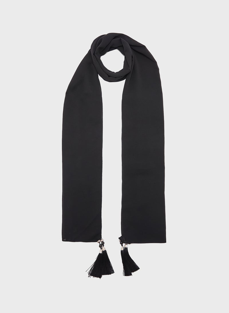 خزانة وشاح حجاب طويل بتفاصيل شرابات خرز - Image 1