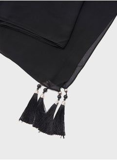 Khizana Beaded Tassel Detail Long Hijab Scarf  - Image 2