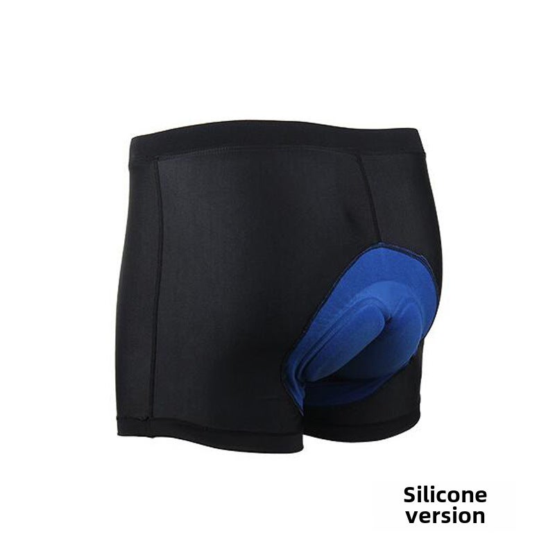 Generic Breathable Cycling Shorts with Shock-Absorbing Silicone Men's Black Blue Silicone Riding Pants 