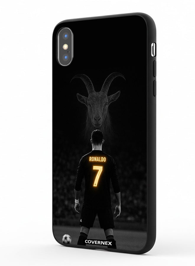 Covernex Apple iPhone Xs Max Protective Case Cover Printed Featuring The GOAT Tribute Cristiano Ronaldo - Image 1