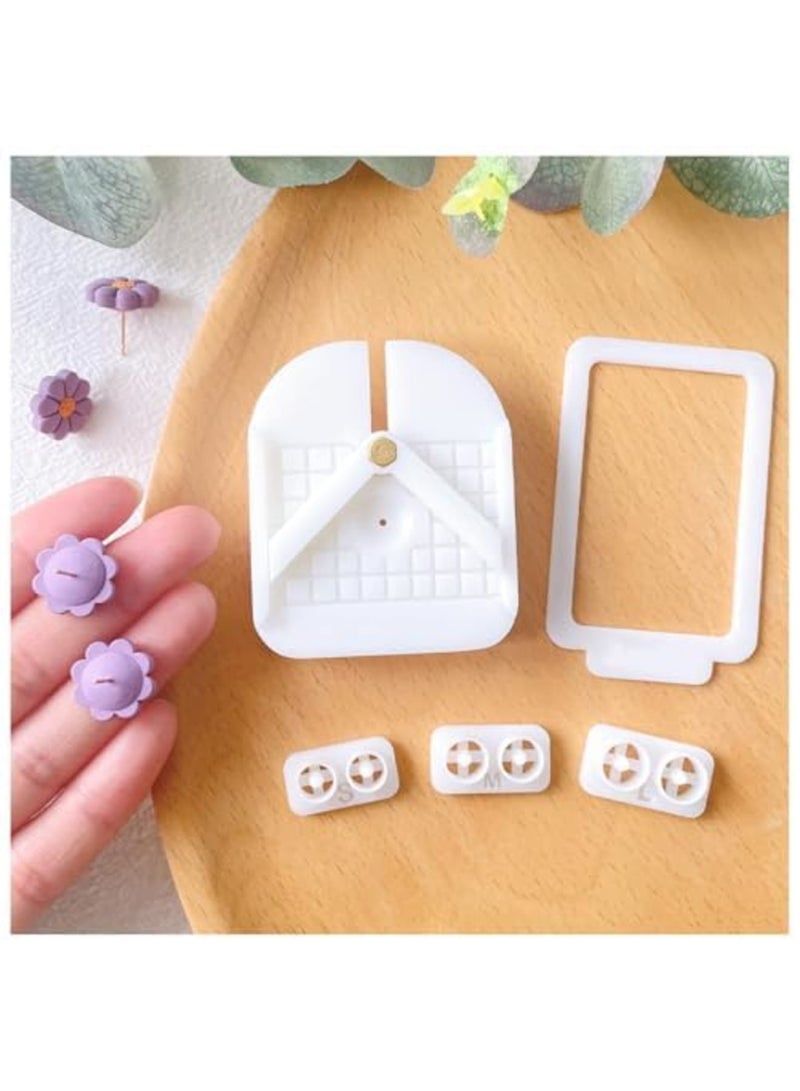 SYOSI Stud Post Embedding Tool for Polymer Clay Earrings, Jewelry Making Tool for DIY Clay Earring Posts, Polymer Clay Sculpting and Crafting Accessory, White - Image 1