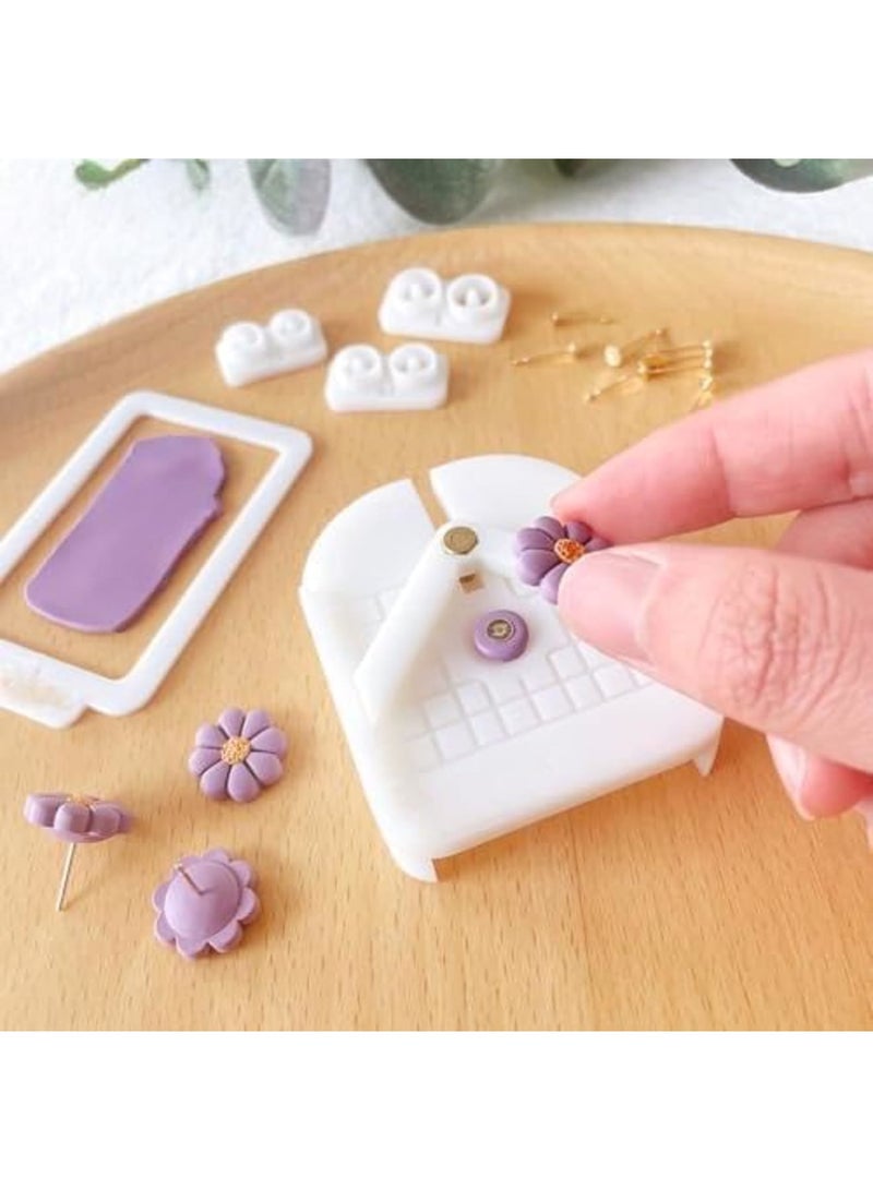 SYOSI Stud Post Embedding Tool for Polymer Clay Earrings, Jewelry Making Tool for DIY Clay Earring Posts, Polymer Clay Sculpting and Crafting Accessory, White - Image 4