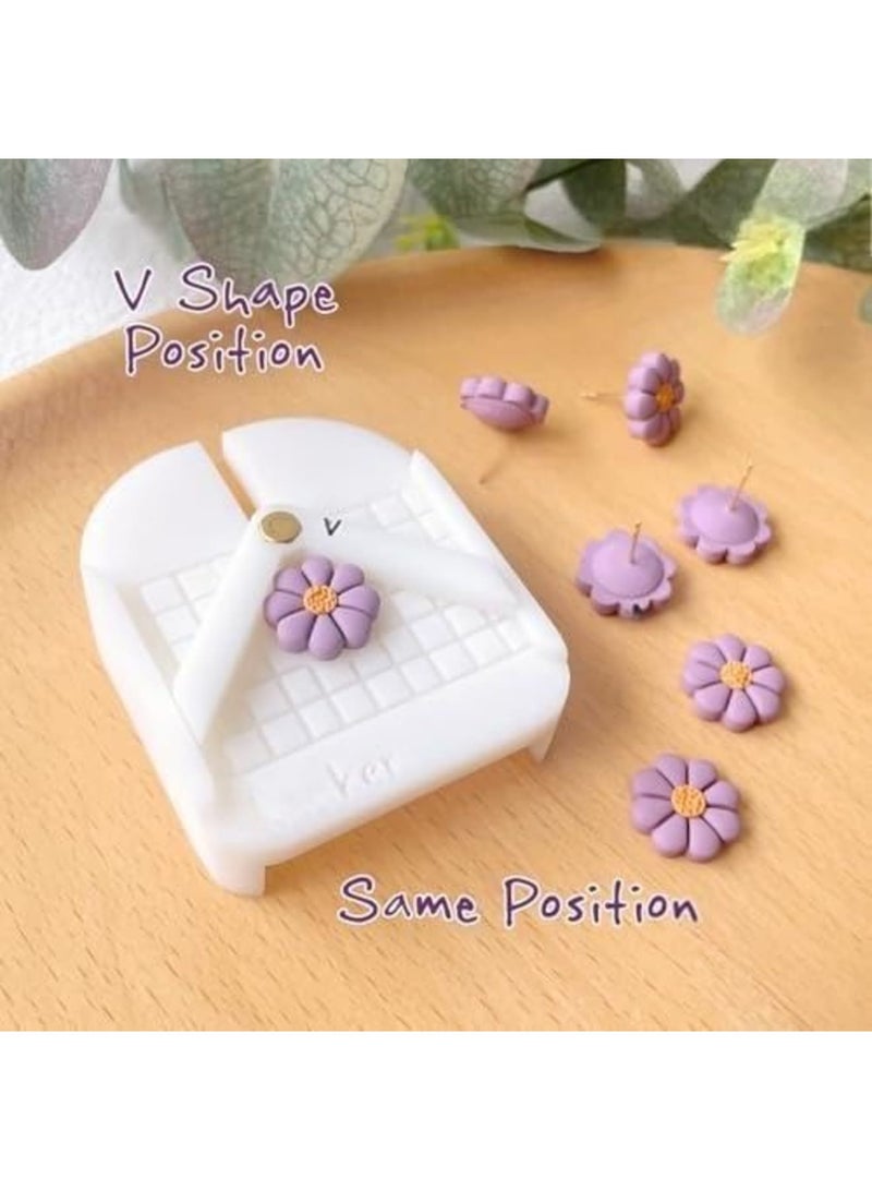 SYOSI Stud Post Embedding Tool for Polymer Clay Earrings, Jewelry Making Tool for DIY Clay Earring Posts, Polymer Clay Sculpting and Crafting Accessory, White - Image 2