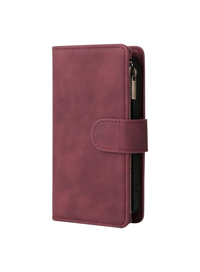 S-TOP Case For iPhone 13 Multifunctional Phone Leather Case with Card Slot & Holder & Zipper Wallet & Photo Frame - Image 2