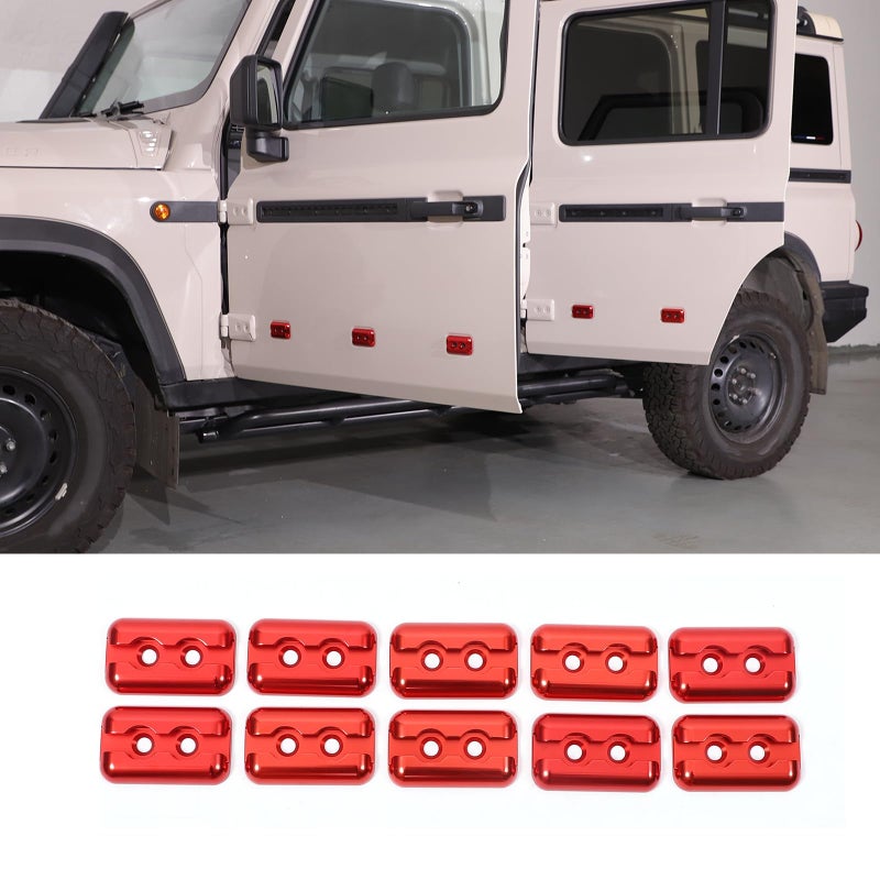 Tumukiw for INEOS Grenadier Accessories Car Exterior Door Panel Expansion Base Trim Replacement Compatible with INEOS Grenadier 20202024 Car Door Under Holder 10PCS Red