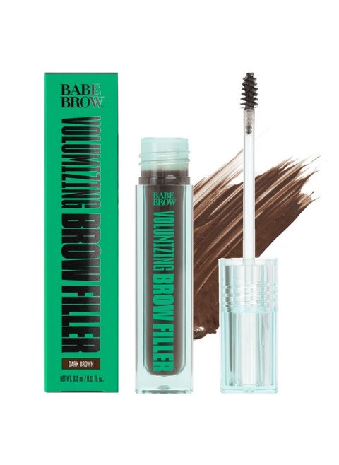 Babe Original Volumizing Eyebrow Filler For Thicker Brows - Tinted Brow Gel with Peptides & Biotin, Smudge Resistant Brow Mascara, Dark Brown