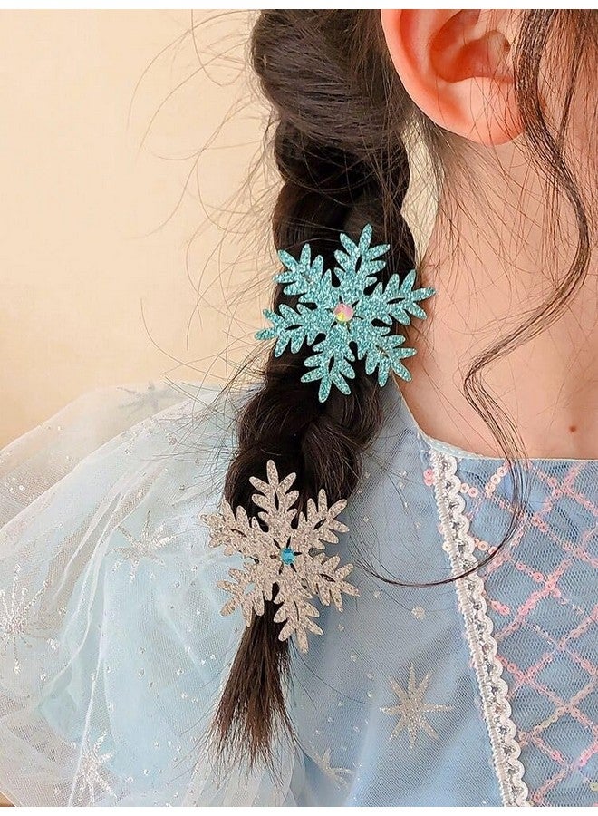 HANSAMU 8PCS Snowflake Hair Clip Blue White Christmas Hair Accessories for Women Xmas Bow Hair Clip Festive Snowflake Hairpins Holiday Hair Accessory Party Gifts - Image 2