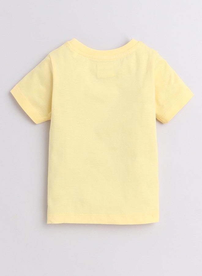 BUMZEE طقم تيشيرت وشورت للأولاد من بامزي باللونين الأزرق والأصفر، نصف كم، مناسب للأعمار من 12 إلى 18 شهرًا (Peb9132D-blu.ylw) - Image 3