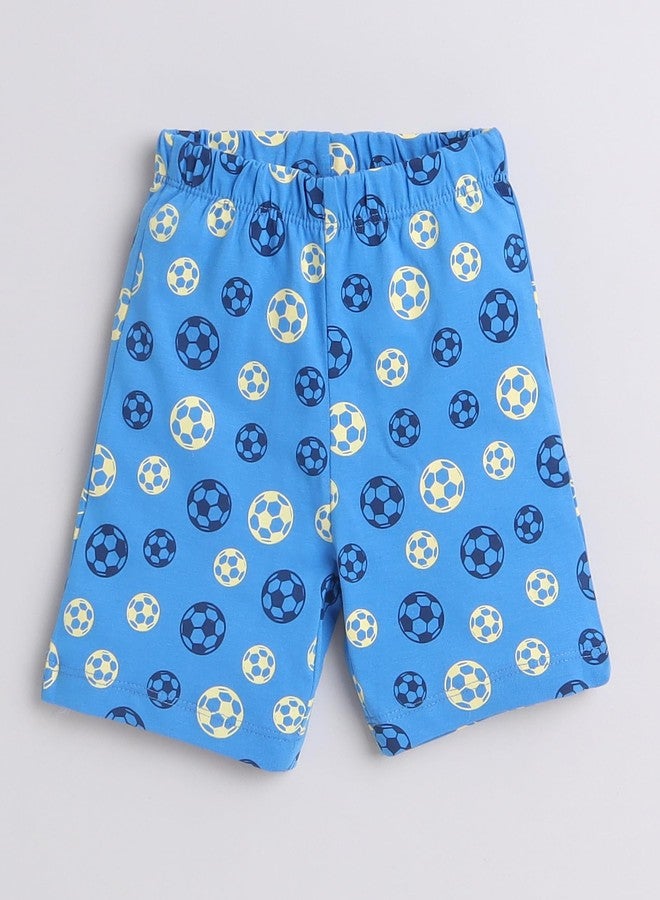 BUMZEE طقم تيشيرت وشورت للأولاد من بامزي باللونين الأزرق والأصفر، نصف كم، مناسب للأعمار من 12 إلى 18 شهرًا (Peb9132D-blu.ylw) - Image 4