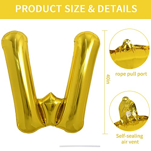 TONIFUL 40 Inch Large Gold Letter Balloons HeliumFilled Foil Mylar Big Balloons for 2026 New Year Eve Graduation Wedding Baby Shower Birthday Party Anniversary Decorations - Image 5