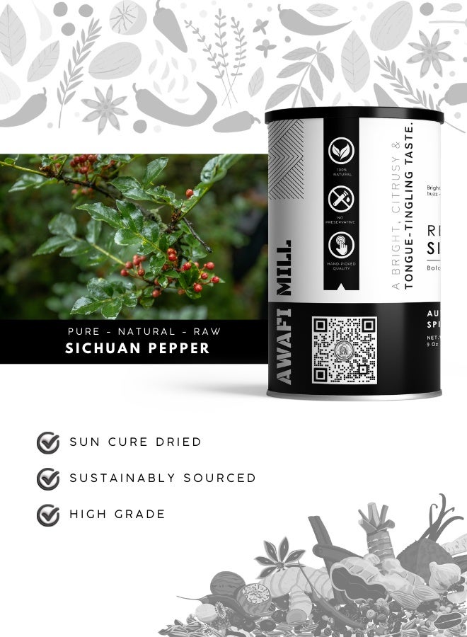أباميك فلفل سيشوان الأحمر من مطحنة أوافي | زانثوكسيلوم (هواجياو) | نكهة حمضية | قشور فلفل كاملة - 250 غرام | 9 أونصة - Image 3