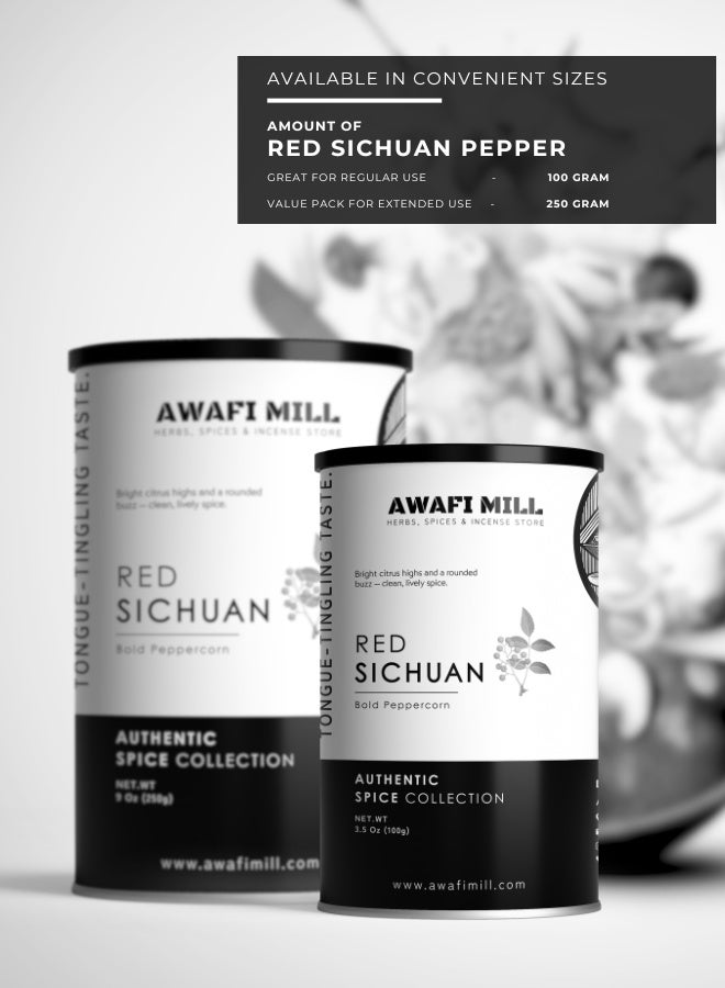 أباميك فلفل سيشوان الأحمر من مطحنة أوافي | زانثوكسيلوم (هواجياو) | نكهة حمضية | قشور فلفل كاملة - 250 غرام | 9 أونصة - Image 5