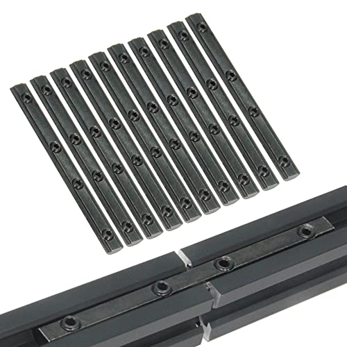 Befenybay 10PCS Black Straight Line Inside Connector Joint Bracket Length 3.9 Inch with M5 Screws for 6mm T Slot Aluminum Extrusion Profile 2020 Series - Image 1