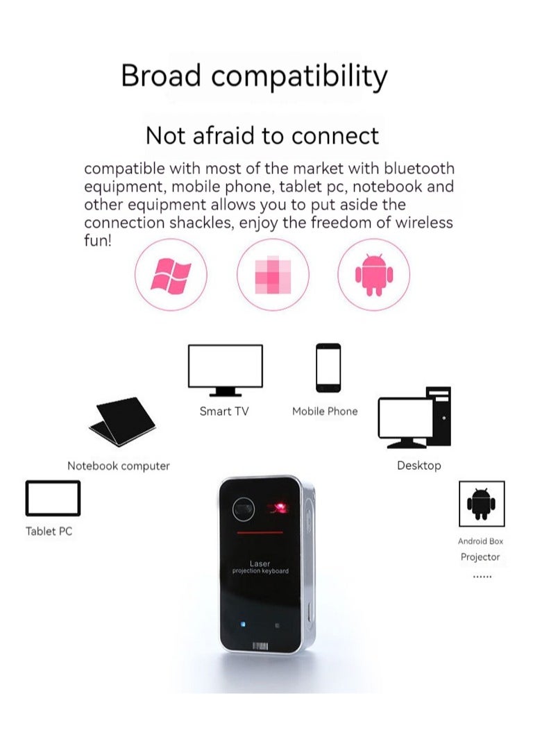 Generic - Laser projection virtual keyboard with Bluetooth speaker and voice reporting mouse. - Image 1